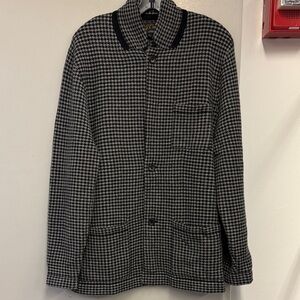 J. Crew Men's Houndstooth Cardigan Jacket - Black & Gray